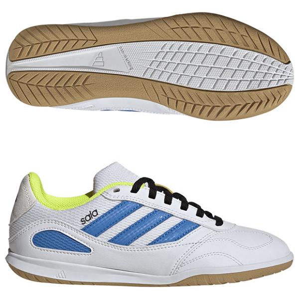 爆買!! ジュニア スーパーサラ 3　フットウェアホワイト×ルシッドレイブルー　【adidas|アディダス】ジュニアフットサルシューズjp6992