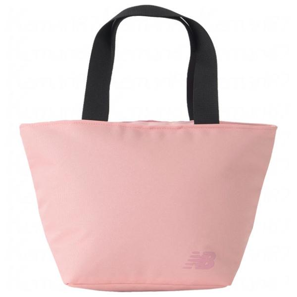 ニューバランス、クーラートートバッグ。保冷力のあるアルミを内側に貼り付け、保冷剤用のメッシュポケットを備えたクーラーバッグ。品質：ポリエステル100％サイズ：OSZ(約33×19.5×15cm)カラー：ブラック×ピンクモデル：2024年春夏