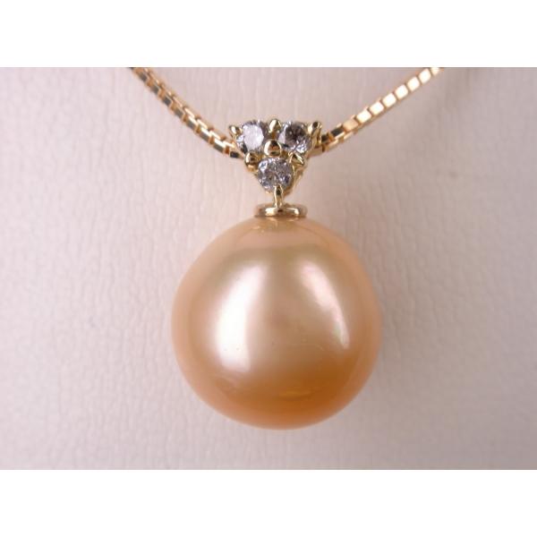 南洋白蝶真珠ゴールドネックレス、18k金、11-12mm、最終値下げ！ 南洋白蝶パールネックレス 一粒 ホワイト 18金イエローゴールド