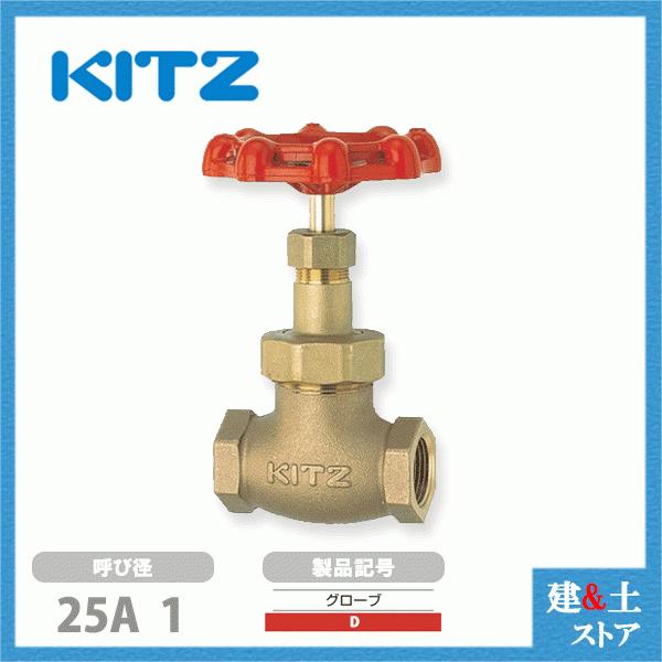 KITZ（キッツ）25A 1インチ グローブバルブ D 青銅 150型 グラス