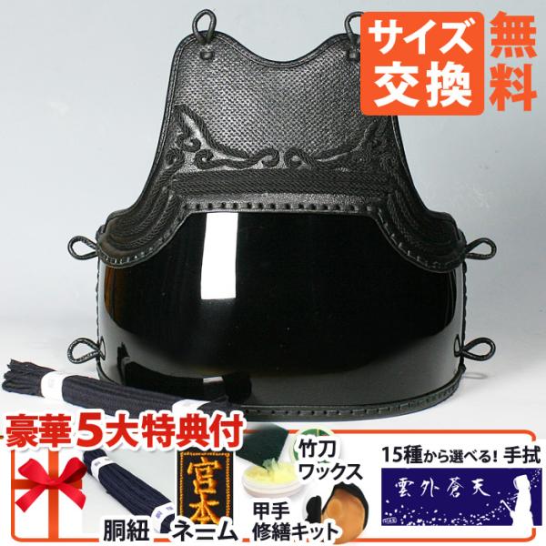 剣道屋 [剣道屋] 中高生向 胴単品 羽雲飾り 胴裏50本朱塗 脇3本