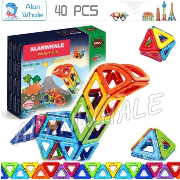 おもちゃ マグネットブロック 驚きの値段 磁石 恐竜がつくれる ビルデングブロック 40ピース カラフル くっつくブロック プラスチック