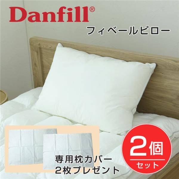 Danfill ダンフィル フィベールピロー 45×65cm 2個セット＋専用枕カバーAKF01 2枚付  - アペックス