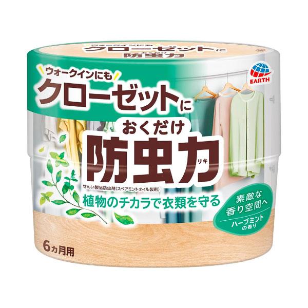 「アース製薬　クローゼットにおくだけ防虫力　ハーブミントの香り　300mL」は、天然由来成分を配合した置くだけタイプの防虫用芳香剤です。クローゼットなどに設置して、衣類を保管する空間づくりに役立ちます。ピレスロイド系化学成分を使用していない...
