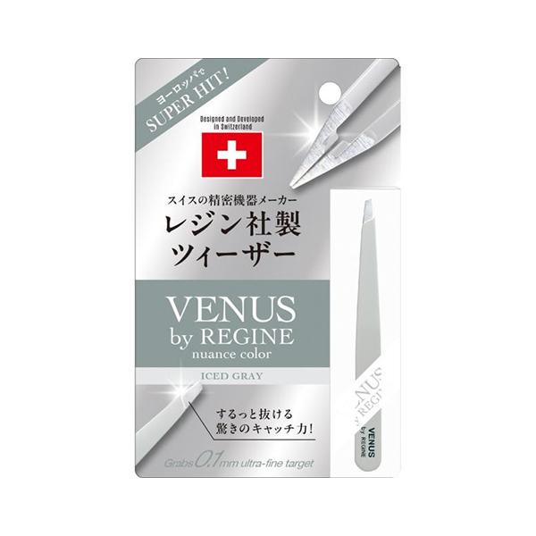 「レジン　ヴィーナスツィーザー　ニュアンスカラー　アイスグレー　1本」は、スイスの精密機器メーカー レジン社製のツィーザーです。どんな毛質でも、一度つかんだら逃がさない全身のあらゆる毛や角栓に使える万能毛抜き。55の工程を全て熟練の職人が手...
