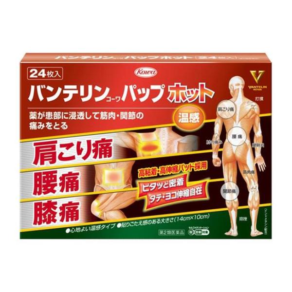 【第2類医薬品】 バンテリンコーワパップホット 24枚 - 興和 [セルフメディケーション税制対象] [腰痛/関節痛]
