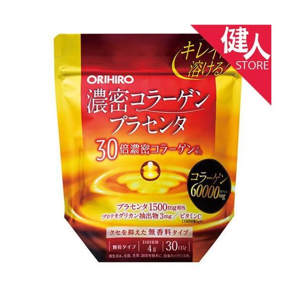 「オリヒロ　濃密コラーゲンプラセンタ　120g」は、コラーゲン特有の成分を30倍多く含有する濃密コラーゲンを中心に、プラセンタエキス末、プロテオグリカン抽出物、ビタミンＣを配合した食品です。毎日の美容成分補給にお使いいただけます。■メーカー...