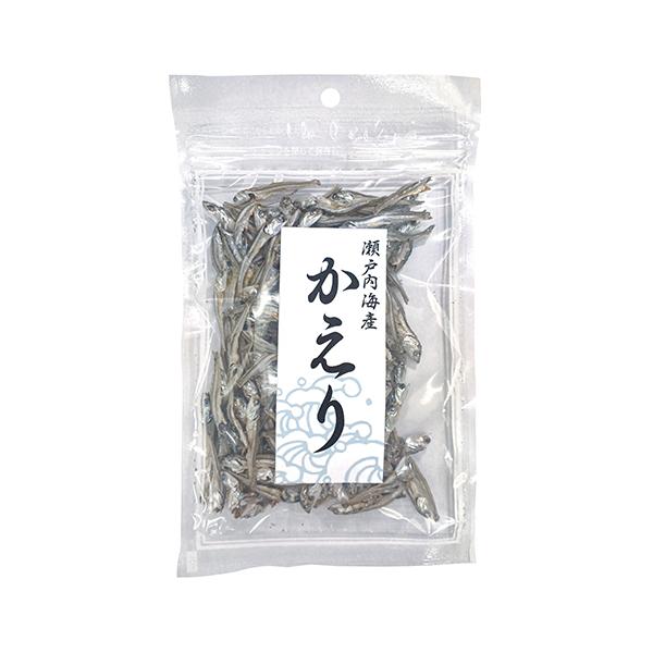 「瀬戸内海産かえり　45g」は、酸化防止剤不使用の山口県瀬戸内海産の片口いわし100％です。食塩無添加ですので、そのまま、または佃煮などにご使用ください。■メーカー　尾道海産■区分　セレクトフード/食材・加工食品/乾物・海産物