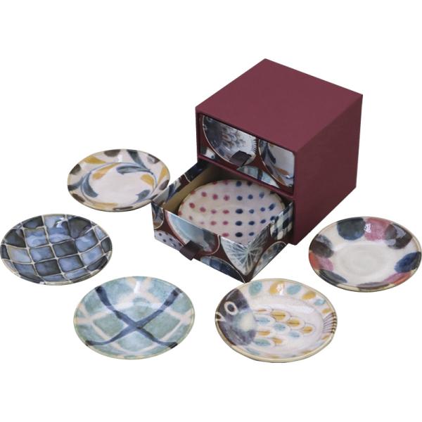 3％OFF ブラッシュブルー ブラッシュカラー 六種小皿揃（タンス箱入
