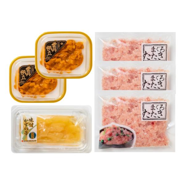 【送料無料】うにほたて醤油入・数の子・まぐろたたき詰合せ　５５５０−５０ｃ　５５５０−５０ｃ【ギフト館】