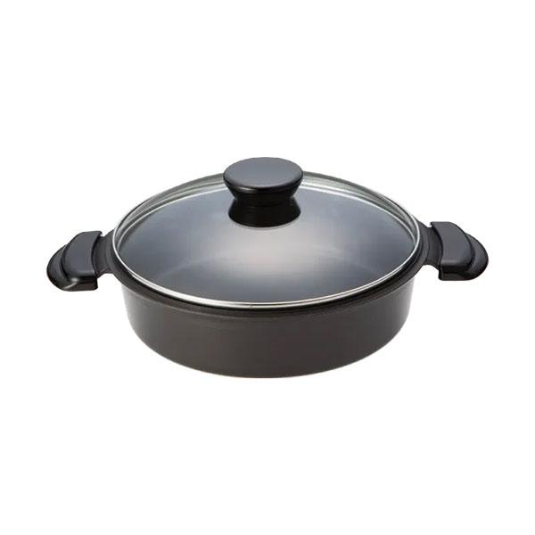 2024人気特価 MFG 遠赤外線 すき焼き鍋 26cm 3.4L 強化硝子蓋付 スーパー 調理器具