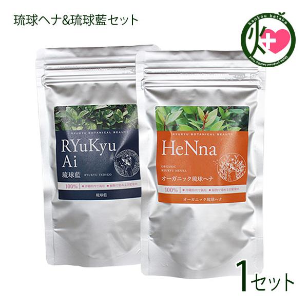 オーガニック琉球ヘナ 琉球藍 箱無100g×各1P 白髪染め 染毛料 国産