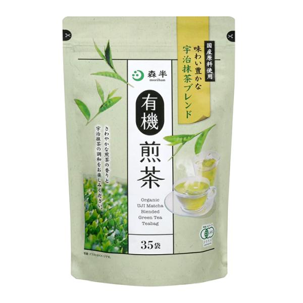 共栄製茶]森半 有機煎茶 35袋入り x1個(ティーバッグ) : ケンコー