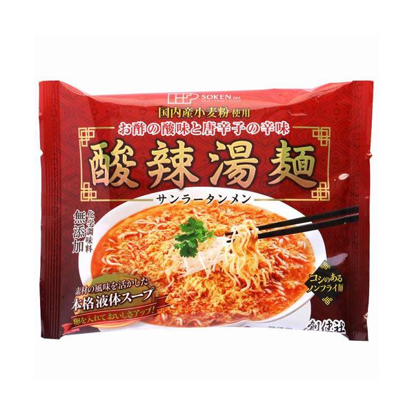 ●麺は国産小麦の小麦粉を100%使用し、卵を使わず独自の製法でコシを出したノンフライ麺です。内モンゴルの地層から採掘・結晶化した蒙古王かんすいを使用し、生麺に近い食感に仕上げました。●特製液体スープは、米酢・黒酢のさわやかな酸味と唐辛子のピ...