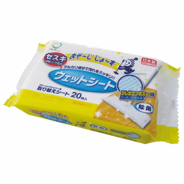 ●各社共通タイプのフローリングワイパー用取り替えシート。●セスキ 炭酸ソーダ配合。アルカリ成分で汚れをスッキリ！！●重曹の水溶液に比べてアルカリ性が高く、皮脂汚れ、油汚れに効果を発揮します。