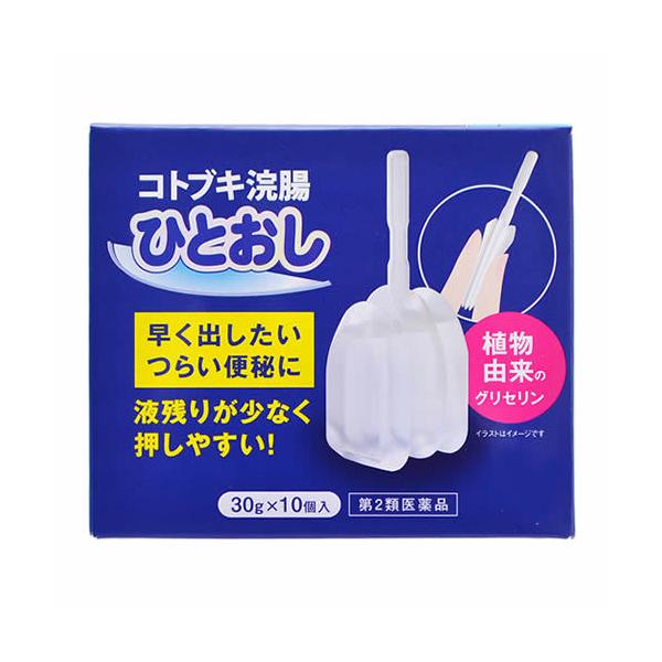 ●「コトブキ浣腸ひとおし 30g×10個入」は、ユニバーサルデザインの視点から開発された日本初の横ジャバラ式浣腸です。●液残りが少ないように工夫された柔らかい横ジャバラ式の容器で、お年寄りや力の弱い方でもゆっくりと無理なく注入できます。●ま...