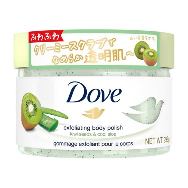 [ユニリーバ]Dove(ダヴ) キウイ&amp;アロエ クリーミースクラブ ボディスクラブ 本体 298g (角質ケア 黒ずみ 透明感 ボディケア)