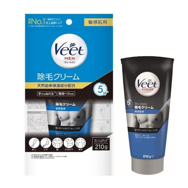 ●除毛クリーム敏感肌用。●専用ヘラ付きであるが手でも塗れる。●足・うで・胸・わきの下・背中など各部位に使用。●容量もたっぷり２１０ｇ