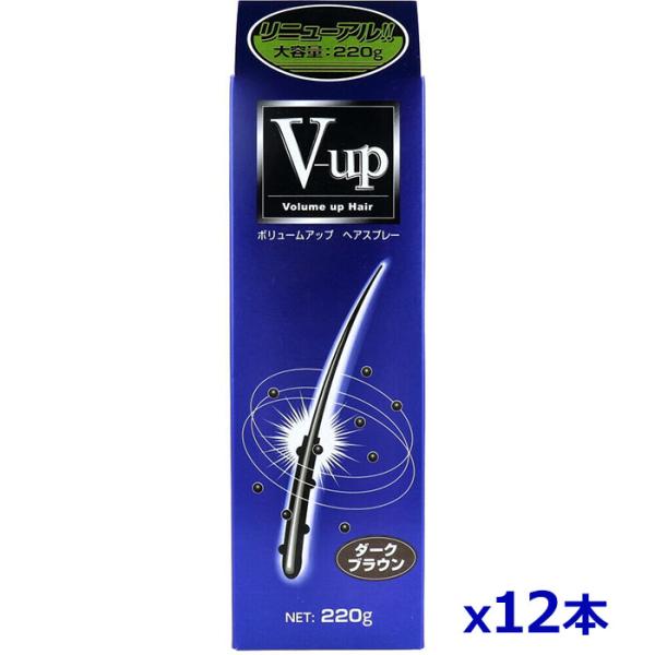 ＼今ならフェイスマスクのおまけつき！／ピノーレ 瞬間増毛感覚スプレー V-upヘアスプレー ダークブラウン 200g 暗めの茶色 x12個(男女兼 PINOLE（ピノーレ） ＼今ならフェイスマスクのおまけつき！／ピノーレ