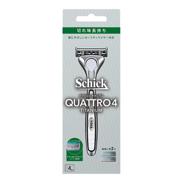 シック・ジャパン Schick シック クアトロ4チタニウム ホルダー 刃付き+替刃1コドイツ・ゾーリンゲン製チタンコート４枚刃 カミソリ 替刃 4891228315702 男性用化粧品・日用品:男性用カミソリ:ホルダー広告文責：アットライ...