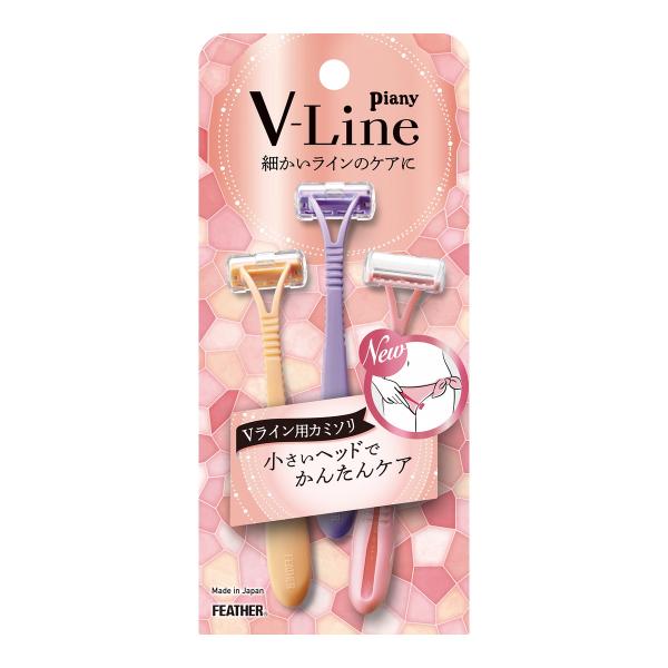 (あわせ買い2999円以上で送料無料)フェザー安全剃刀 ピアニィ V-Line Vライン用 3本入