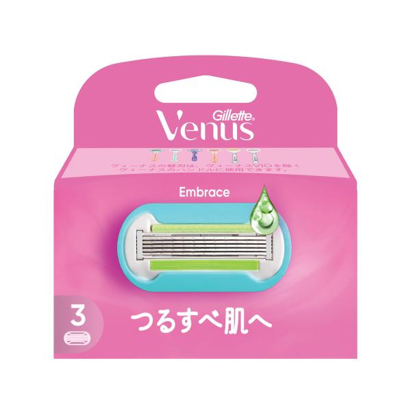 P&amp;G ジレット ヴィーナス エンブレイス つるすべ肌 3B 替刃 3個入Venusトータルリステージ シェーピング T字カミソリ 4987176160270 化粧品・化粧小物:女性用カミソリ:替刃広告文責：アットライフ株式会社TE...