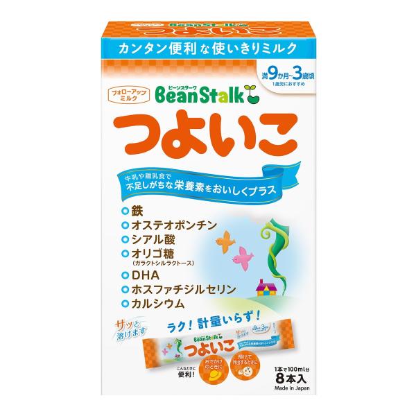 2980円以上で注文可能  ビーンスターク つよいこ スティック  フォローアップミルク 14g× 8本入 (1個)