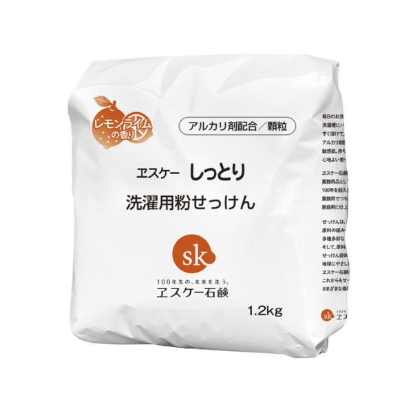 (送料無料・まとめ買い×4個セット)しっとり 洗濯用 粉せっけん 詰替用 1.2kg エスケー石鹸