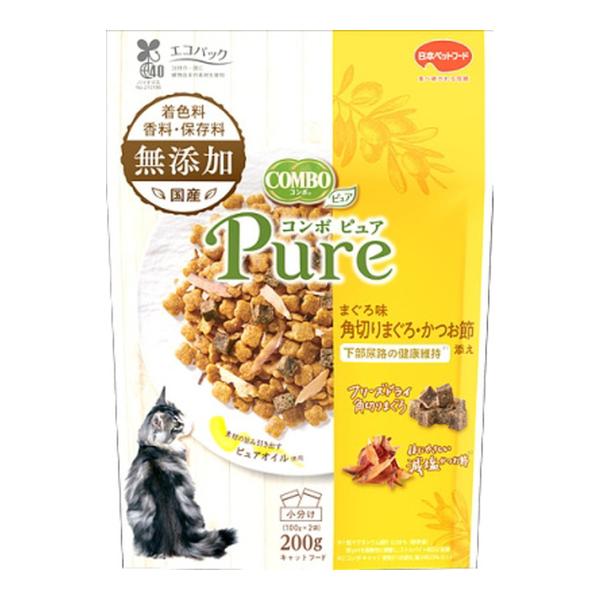 日本ペットフード コンボ ピュア キャット まぐろ味・角切りまぐろ・かつお節添え 200g ×8個
