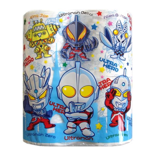 (送料無料・まとめ買い×12個セット)ウルトラヒーロー トイレットロール 4ロール トイレットペーパー ハヤシ商事