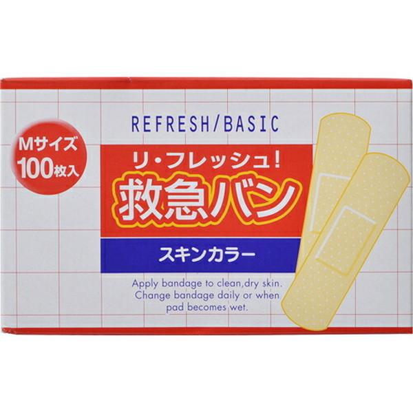 (×36個セット送料無料)阿蘇製薬 リ・フレッシュ 救急バン Mサイズ 100枚入 絆創膏 ( ばんそうこう )(4970883009802)