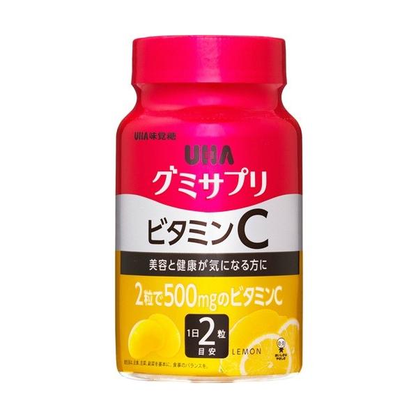 【あわせ買い2999円以上で送料無料】UHA味覚糖 グミサプリ ビタミンC 30日分 60粒 ボトル レモン味