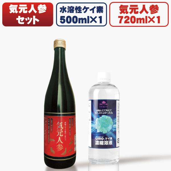 【数量限定！特別セットB 単品合計価格32,184→22,680円 ケイ素 4点 水溶性 ケイ素 umo 濃縮溶液 500ml 気元人参 詰替えボトル 計量カップ】