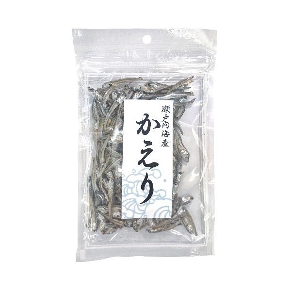 ■商品名：瀬戸内海産 かえり■内容量：45g■原材料：片口いわし（山口県）■開封前賞味期間：製造日より常温で6ヶ月■メーカー：尾道海産■商品詳細：山口県瀬戸内海産片口いわし100％酸化防止剤不使用食塩無添加そのまま、または佃煮などに