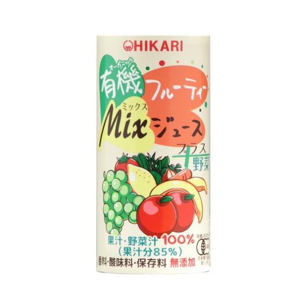 有機フルーティーMixジュース プラス 野菜 （195g×30缶）【ヒカリ】 ※荷物総重量20kg以上で別途料金必要