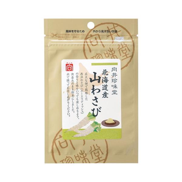 ■商品名：香辛料<北海道産山わさび>■内容量：12g■原材料：西洋わさび粉（西洋わさび（北海道産））■賞味期限：製造日より365日■メーカー：向井■商品詳細：北海道産の山わさび（西洋わさび）の香りと味をいつでも楽しめるよう、無着...