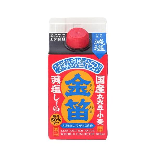 金笛 減塩しょうゆ 紙パック （300ml） 【笛木醤油】