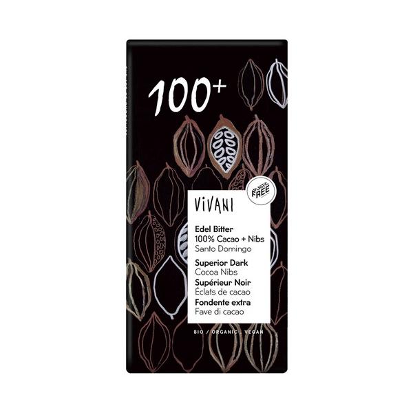 【オーサワ冷蔵直送品】ViVANI オーガニックスペリアダークチョコレート100% （80g） ※代引・同梱不可 14000円以上で送料350円 14000円未満で送料1230円