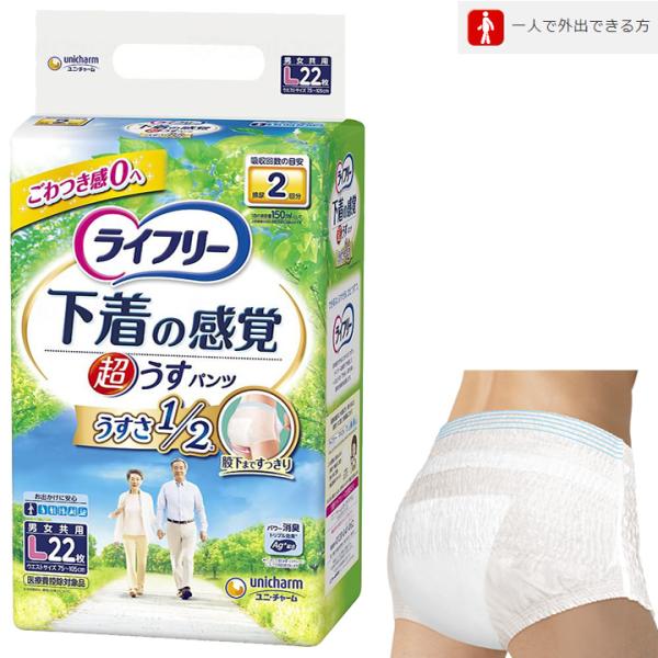 ライフリー 下着の感覚 超うすパンツ M 24枚入り6袋まとめ売り ライフリー パンツタイプ 下着の感覚超うす型パンツ Mサイズ 2回吸収