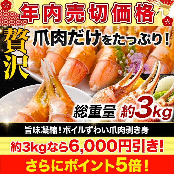 3kg(2kg+1kg) かに カニ 蟹 ズワイガニ爪 ずわいがに爪 ズワイ爪