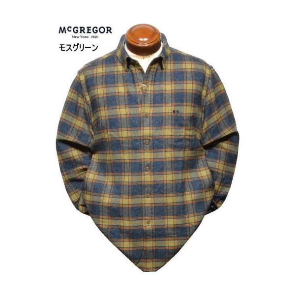 マグレガー 隠しボタンダウン長袖シャツ L/XL メンズ 111174615 起毛 長袖シャツ ボタンダウン長袖シャツ ネルシャツ McGREGOR