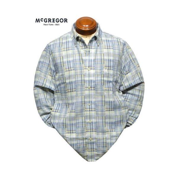 マックレガー ボタンダウン長袖シャツ M/L/XL メンズ 111175109 ガーゼ素材使用 手洗い可 長袖シャツ 夏もオススメ McGREGOR