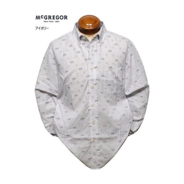 マクレガー ボタンダウン長袖シャツ M.L.XL メンズ 111176606 カットドビー飛び柄入り 長袖シャツ カジュアルシャツ McGREGOR
