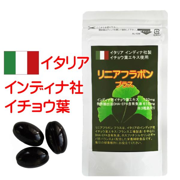 イチョウ葉 エキス DHA EPA サプリ 90粒 リニアフラボン : 国産良品 