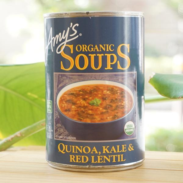 Amys L@LkA P[ eBX[v 408g AT ORGANIC SOUPS Quinoa Kale &amp; Red Lentil