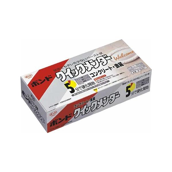 ○特長○高接着性・充てん性・高強度・耐久性に優れる。5分硬化開始。○用途○金属・コンクリート・ブロック・陶磁器・木の接着、充てんに。外壁の石材部分のカケ・割れに。○仕様○２液エポキシ接着剤○材質○　エポキシ樹脂系○質量○　143ｇ○分類○　...