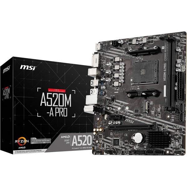 他サイト： MSI マザーボードA520M-A PRO Ryzen 5000シリーズ (AM4)対応 Micro ATX AMD A520搭載 MB51の商品画像