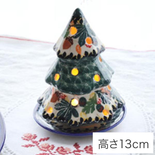 新品未使用　ポーリッシュポタリー　クリスマス　　ポーリッシュポタリー置物 クリスマスツリー・ポーリッシュポタリー(ポーランド食器)
