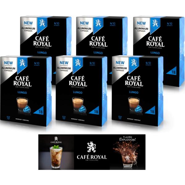 108 x CAFE ROYAL   ESPRESSO LUNGO COFFEE   ALUMINIUM CAPSULES fo 並行輸入品