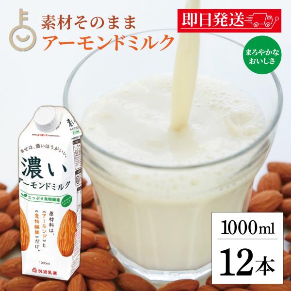 筑波乳業 濃いアーモンドミルクたっぷり食物繊維1000ml 12本 アーモンドミルク アーモンド ミルク まとめ買い ランキング ポイント消化 爆買 父の日 お中元